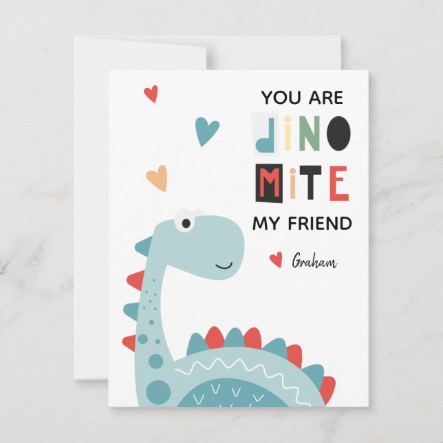 Cartes Pour Fêtes Annuelles Dinosaur Valentine (Devant)