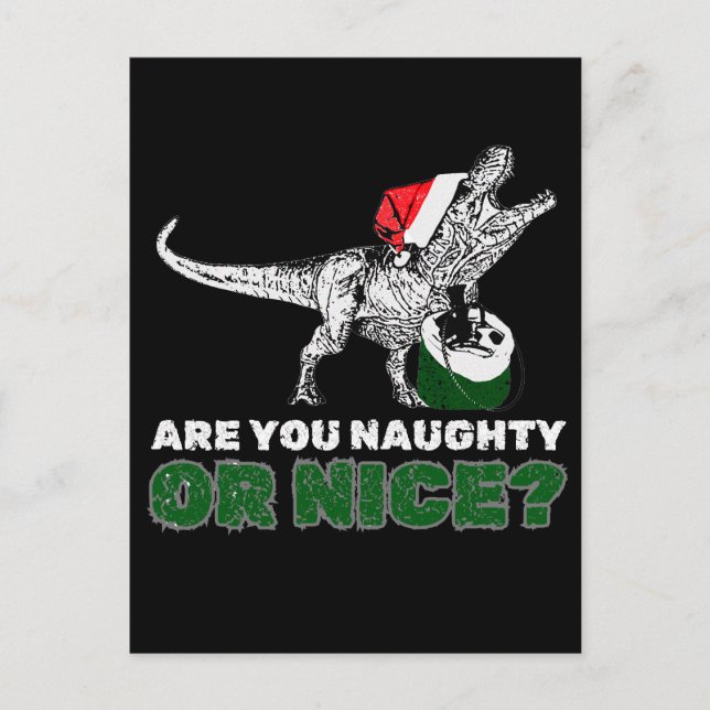 Cartes Pour Fêtes Annuelles Dinosaure de Noël Père Noël T-Rex (Devant)