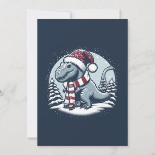 Cartes Pour Fêtes Annuelles Dinosaure de Noël T-Rex sur la neige