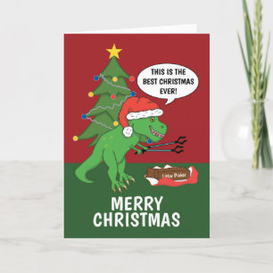 Cartes Pour Fêtes Annuelles Dinosaure Drôle plaisanter Joyeux Noël