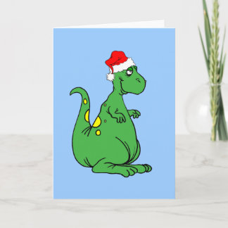 Cartes Pour Fêtes Annuelles dinosaure Père Noël