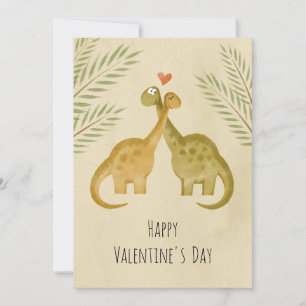 Cartes Pour Fêtes Annuelles Dinosaures d'amour du coeur Heureuse Sainte-Valent