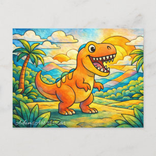Cartes Pour Fêtes Annuelles Dinosaures Mignons Colorés pour Enfants