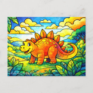 Cartes Pour Fêtes Annuelles Dinosaures Mignons Colorés pour Enfants