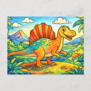 Cartes Pour Fêtes Annuelles Dinosaures Mignons et Colorés pour Enfants