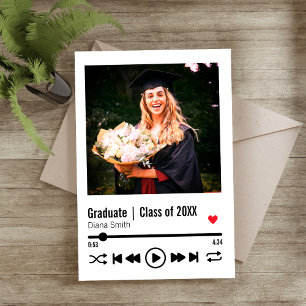 Cartes Pour Fêtes Annuelles Diplôme personnalisé Photo Chanson Playlist