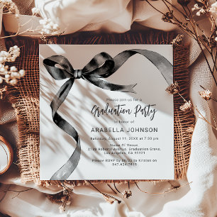 Cartes Pour Fêtes Annuelles Diplômé Ruban Noir Tendance