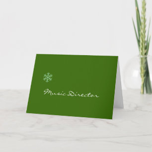 Cartes Pour Fêtes Annuelles Directeur musical Snowflake