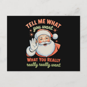 Cartes Pour Fêtes Annuelles Dis-moi ce que tu veux vraiment Noël Xmas