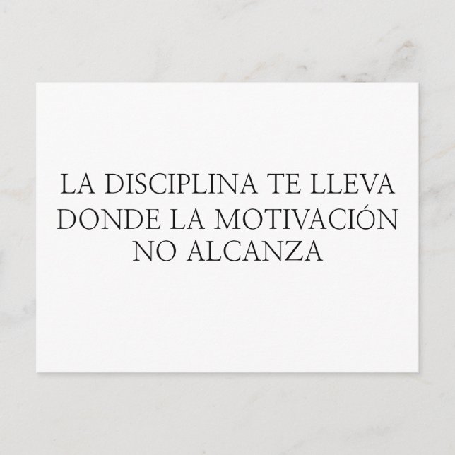 Cartes Pour Fêtes Annuelles Disciplina - Motivación (Devant)