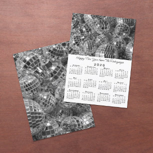 Cartes Pour Fêtes Annuelles Disco Ball Ornements Photo 2026 Calendrier Nouvel