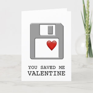 Cartes Pour Fêtes Annuelles Disquette Coeur de disque Valentine Ingénieur info