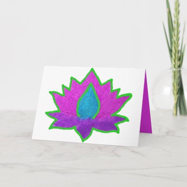 Cartes Pour Fêtes Annuelles Diwali parties scintillant lotus (Devant)