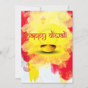 Cartes Pour Fêtes Annuelles Diwali salue avec Diya dans le budget