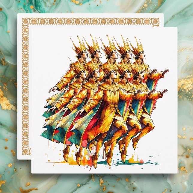Cartes Pour Fêtes Annuelles Dix seigneurs sautant | Les douze jours de Noël (Créateur téléchargé)