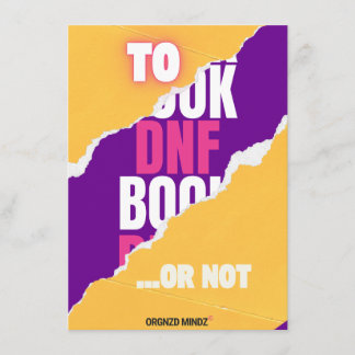 Cartes Pour Fêtes Annuelles DNF Tracker for  Book Readers