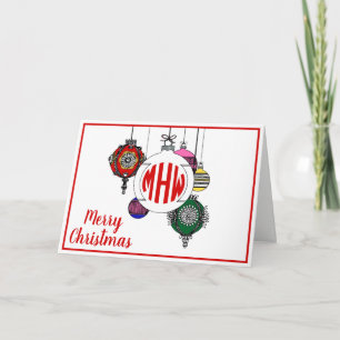 Cartes Pour Fêtes Annuelles do-it-yourself BG Xmas Ornements Cercle rouge Mono