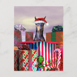 Cartes Pour Fêtes Annuelles Doberman Christmas Surprise