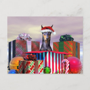 Cartes Pour Fêtes Annuelles Doberman Christmas Surprise