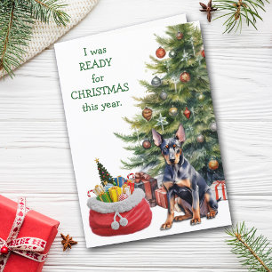 Cartes Pour Fêtes Annuelles Doberman Doberman Pinscher Chien prêt pour Noël