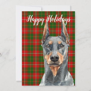 Cartes Pour Fêtes Annuelles Doberman Pinscher Chien à l'aquarelle personnalisé