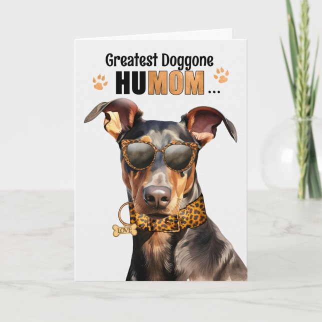 Cartes Pour Fêtes Annuelles Doberman Pinscher Chien Plus Grand HuMAMAN Fête de (Devant)