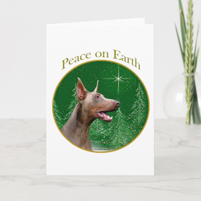 Cartes Pour Fêtes Annuelles Doberman Pinscher (isabella) Paix (Devant)