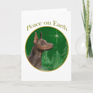 Cartes Pour Fêtes Annuelles Doberman Pinscher Peace