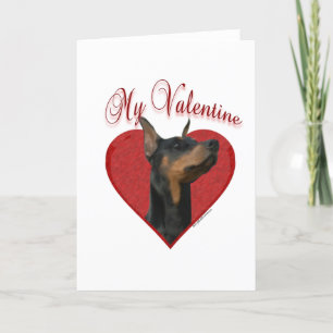 Cartes Pour Fêtes Annuelles Dobermann mon Valentine