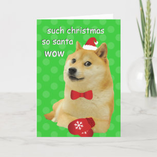 Cartes Pour Fêtes Annuelles Doge Funny Meme Green
