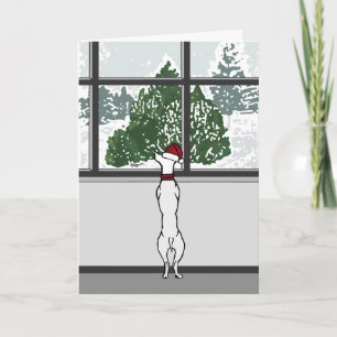 Cartes Pour Fêtes Annuelles Doggie dans la fenêtre de Noël