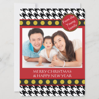 Cartes Pour Fêtes Annuelles Dogtooth, gamme de Noël Houndstooth
