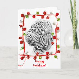 Cartes Pour Fêtes Annuelles Dogue de Bordeaux