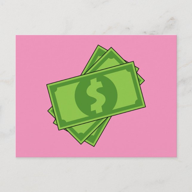 Cartes Pour Fêtes Annuelles Dollar de l'argent du dessin (Devant)