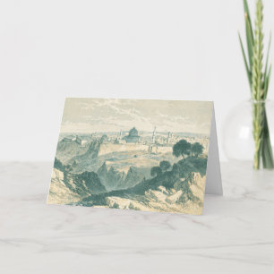 Cartes Pour Fêtes Annuelles Dôme de Jérusalem vintage et murs Noël