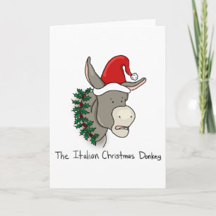 Cartes Pour Fêtes Annuelles Dominick l'âne de Noël italien