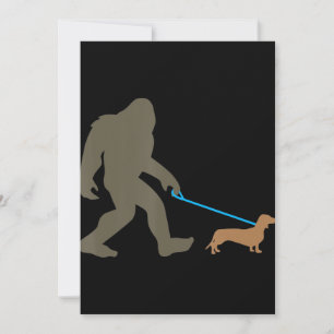 Cartes Pour Fêtes Annuelles Don de chien   Bigfoot Walking Dachshund