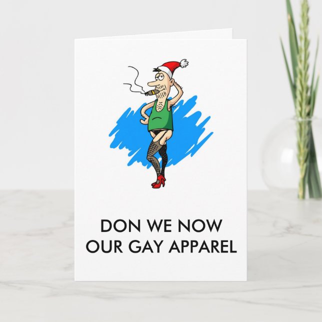 Cartes Pour Fêtes Annuelles Don Nous Maintenant Notre Vêtement Gay (Devant)