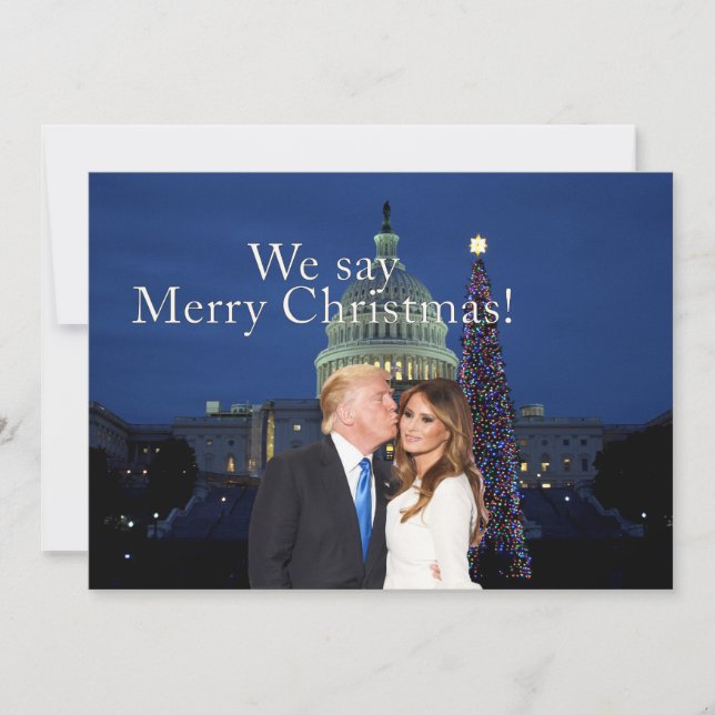 Cartes Pour Fêtes Annuelles Donald et Melania : On dit Joyeux Noël ! (Devant)