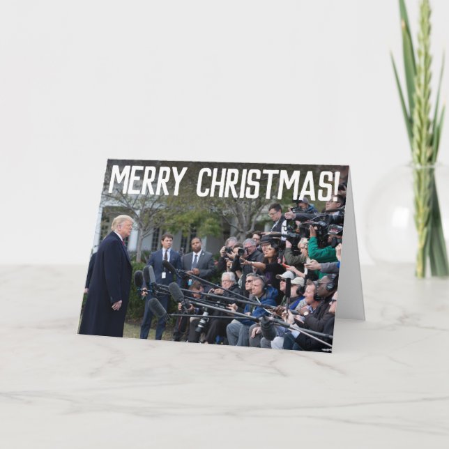 Cartes Pour Fêtes Annuelles Donald Trump et les médias Joyeux Noël (Devant)