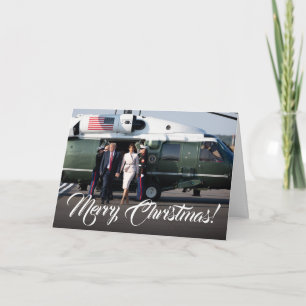 Cartes Pour Fêtes Annuelles Donald Trump & Melania Salutation de Noël militair