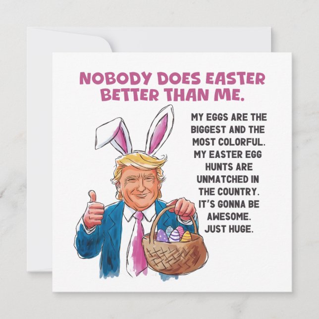Cartes Pour Fêtes Annuelles Donald Trump Pâques (Devant)