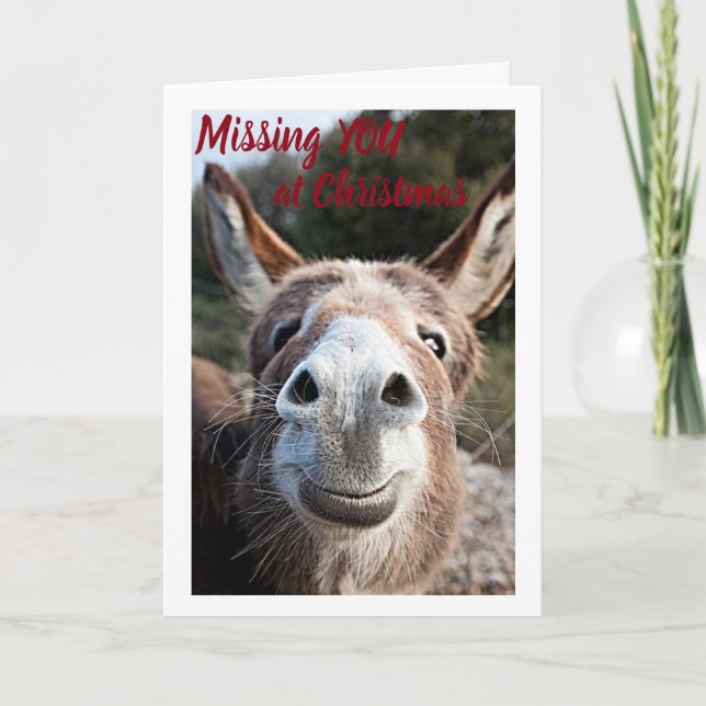 CARTES POUR FÊTES ANNUELLES DONKEY MANQUE SON **FRÈRE** TRÈS TRISTE (Devant)