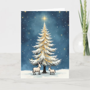 Cartes Pour Fêtes Annuelles Donkeys et sapin de Noël