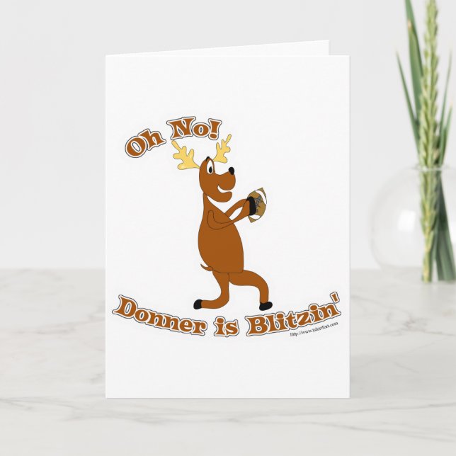 Cartes Pour Fêtes Annuelles Donner est Blitzen ! (Devant)