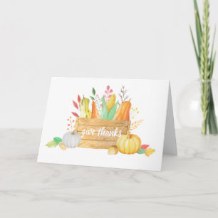 Cartes Pour Fêtes Annuelles Donnez la récolte d'aquarelle de mercis
