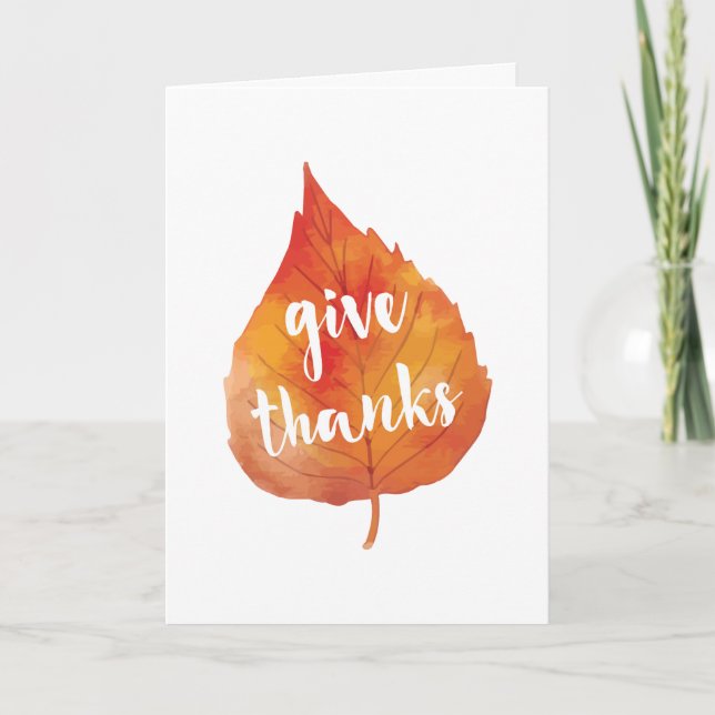 Cartes Pour Fêtes Annuelles Donnez le thanksgiving de feuille d'automne des (Devant)