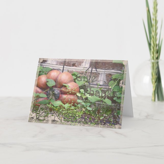 Cartes Pour Fêtes Annuelles "Donnez Merci" Jour d'Action de Grâce (Devant)