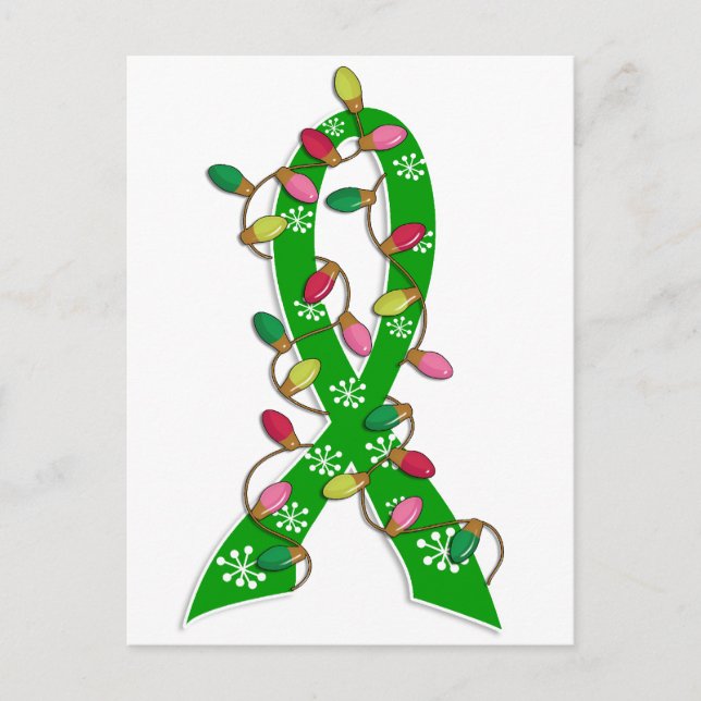 Cartes Pour Fêtes Annuelles Dons d'organes Éclairage de Noël Ruban (Devant)