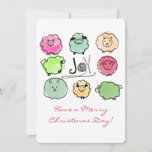 Cartes Pour Fêtes Annuelles Doodle brebis angora tricot crochet Noël
